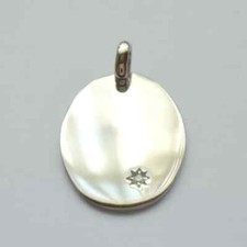  Oval Pendant White Gold 9 Carat Solid With Diamond