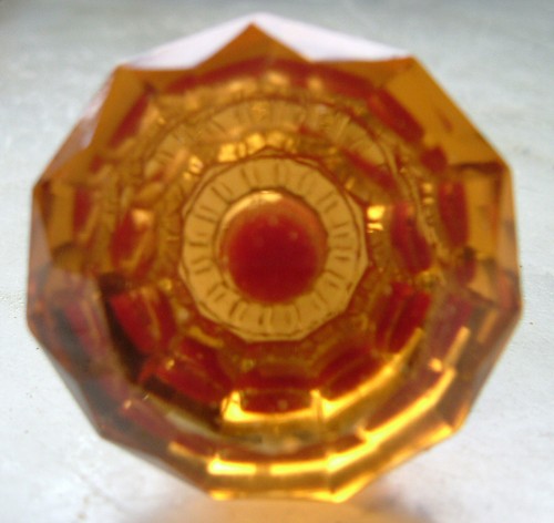 Small amber cut glass - cut, drawer