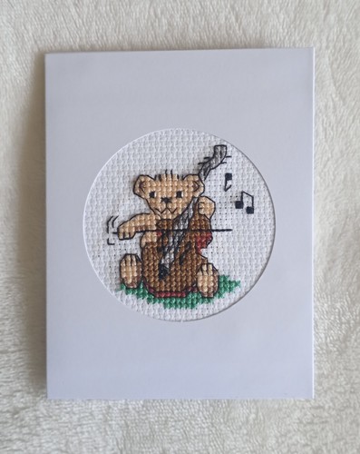 Handmade cross stitch card - cross,