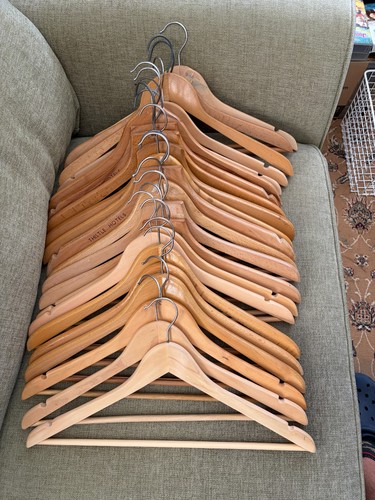 Wooden coat hangers job - coat, lot