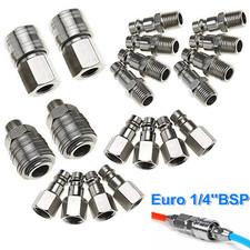 20PCS 1/4" BSP Euro Air Line Fitting Hose Compressor Quick Release Connector