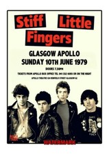 Stiff Little Fingers Gig Poster Print - A3 - Glasgow Apollo - 1979 - Punk Rock