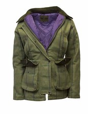 Walker & Hawkes Ladies Derby Tweed Shooting Country Jacket Coat PURPLE STRIPE