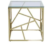 Modern Gold Glass End Table