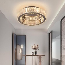 Crystal Led Ceiling Light Modern Chandelier Flush Mount Lamp Fixture Bedroom