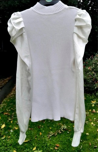 White victorian style puff - white,