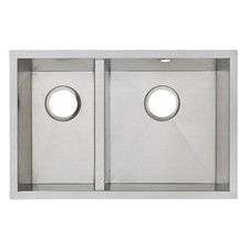 Kitchen Sink 1.5 Bowl Stainless Steel Undermount Rectangular Basin Modern