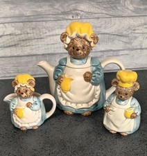 Vintage Otagiri Handcrafted Teapot Milk Jug Sugar Bowl & Lid Circa 1980 Perfect