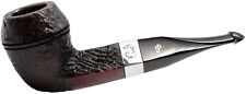 Peterson Sherlock Holmes Baker Street Red and Black Sandblast Silver Mount Pipe