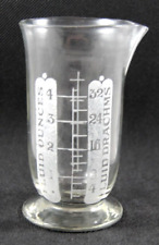 Vintage FLUID OUNCES or FLUID DRACHMS MEASURING Liquid GLASS Make in England