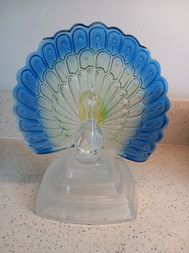 Vintage coloured glass peacock - vintage,
