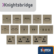 Antique Brass Sockets, Switches And Toggles Knightsbridge UK Sockets