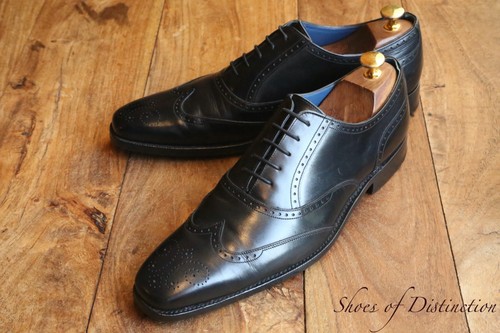 Barker black leather oxford - black,