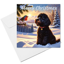 Cockapoo Christmas Card  (15cm
