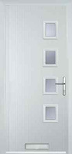 White 4 Square Composite Door