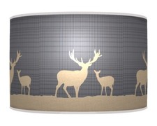 Trees Stag Deer Tartan Plaid