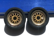 RC Wheels and Tires BBS look Gold Center with Chrome Lip; 2.5” OD x 1.25” Width