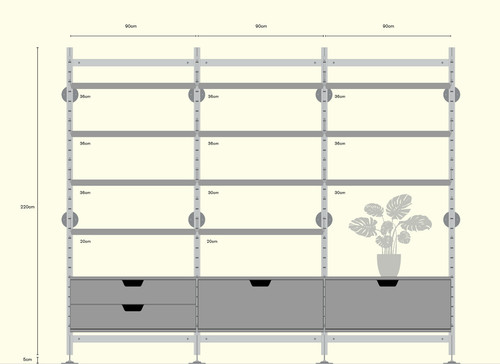 Vitsoe shelving units silver - units, (silver