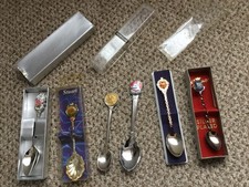 Vintage Novelty Tourist Teaspoons x7. Various Designs Some In Original Boxes