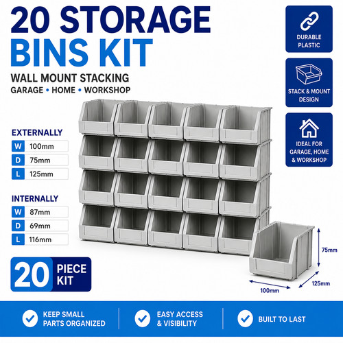 Storage bins kit - kit., wall