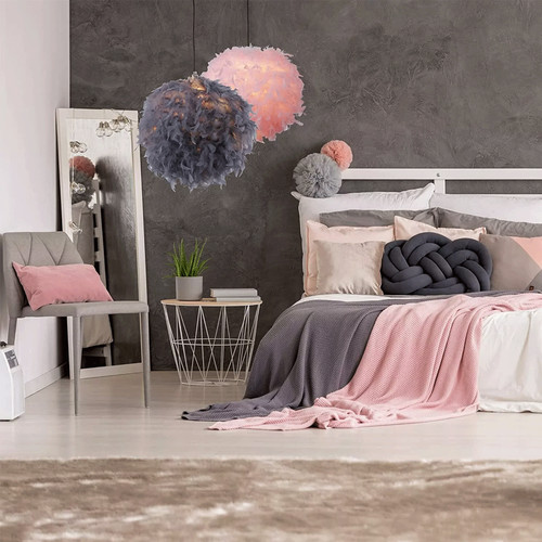 Fluffy feather light lamp - feather, light/lamp
