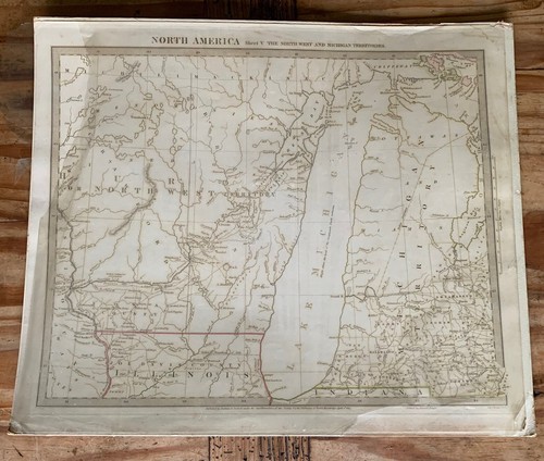 North america antique map 1833 - north,