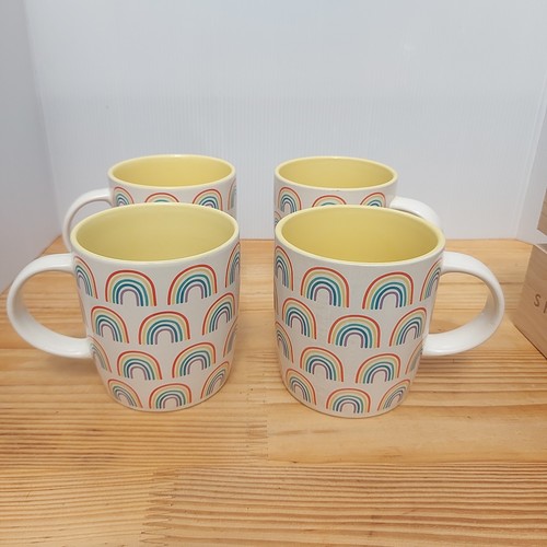 Ceramic rainbow patterned mugs - rainbow,