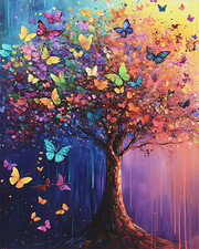 Butterfly Tree Paint by