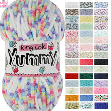 King Cole Yummy 100g Super Soft Knitting Yarn Chunky Baby Wool - All Colours