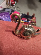 Vintage Brass Swan Poker Stand