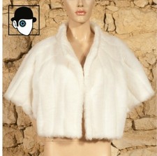 VINTAGE 70's FAUX FUR BOLERO JACKET - UK 12 / US 8 / FR 40