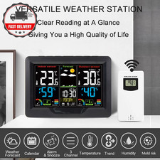 Digital Weather Station Clock Indoor Outdoor Temperature and Humidity Meter Weat