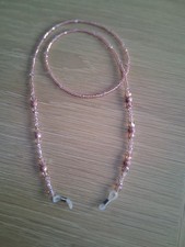Hand Made  beaded glasses chain Pink