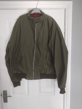 Mens Harrington Jacket Size 3xl In Green with Red Tartan Lining In Great Cond