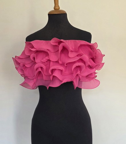 Zara hot pink pleated - pleated, ruffle