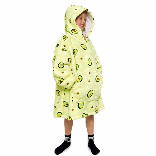 Kids hooded blanket - hooded, blue