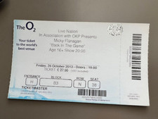 MICKY FLANAGAN LONDON  25/10/2013  OLD TICKET BLOCK B3