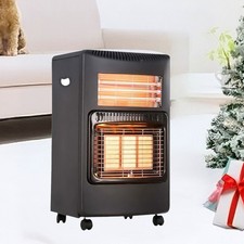 4.2Kw Portable Indoor Heater Butane Fire Calor Gas Cabinet With Regulator & Hose