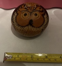 Gourd Owl Handcarved Hand