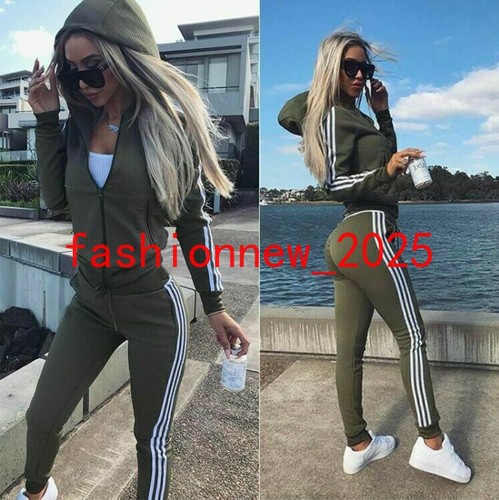 2pcs womens zip tracksuit - zip,