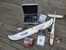 Hi Tec RC electric plane, controller, batteries, chargers and case