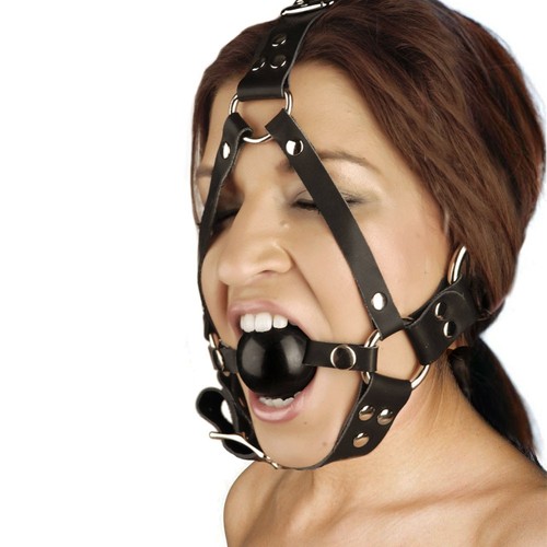 Head harness and ball gag - head,