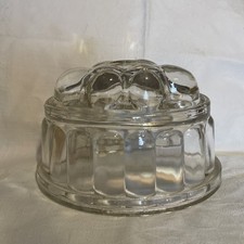 SMALL Vintage Glass Jelly Mould Blancmange Traditional Bubble Design