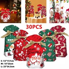 30pcs Large Christmas Sacks Party Present Gift Bags Drawstring Wrap Storage UK
