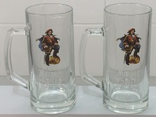 Captain Morgan Spiced Glass Tankard Stein Rum Beer Lager Glasses x2