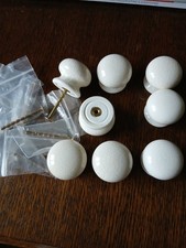 8 X Cream Ceramic  Crackle Glaze Door /cupboard  /Drawer  Pull Knobs