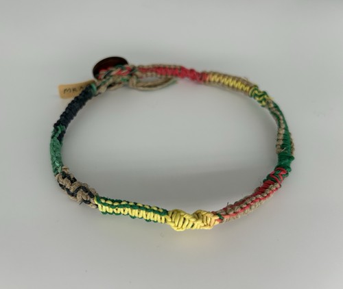 Rasta hemp necklace with red - hemp,