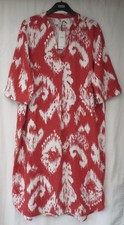 LADIES MARKS AND SPENCER SIENNA & WHITE LINEN RICH COOL COMFORT DRESS SIZE 16