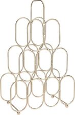 9 Bottle Metal Wine Rack Gold