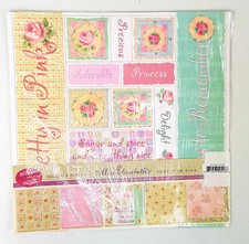 Miss Elizabeth's Pretty In Pink Printed Vellum & Paper Kit 12" x 12" 5 Sheets